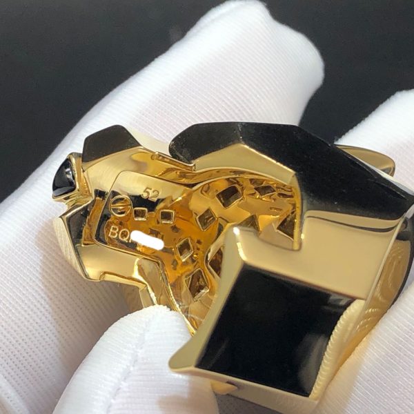 Nhẫn Cartier Panthere de Cartier Tsavorite Onyx vàng hồng nguyên khối 18K