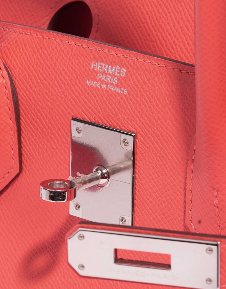 TÚI Hermès Birkin 30 Epsom Rouge Pivoine Silver Buckle khóa trắng