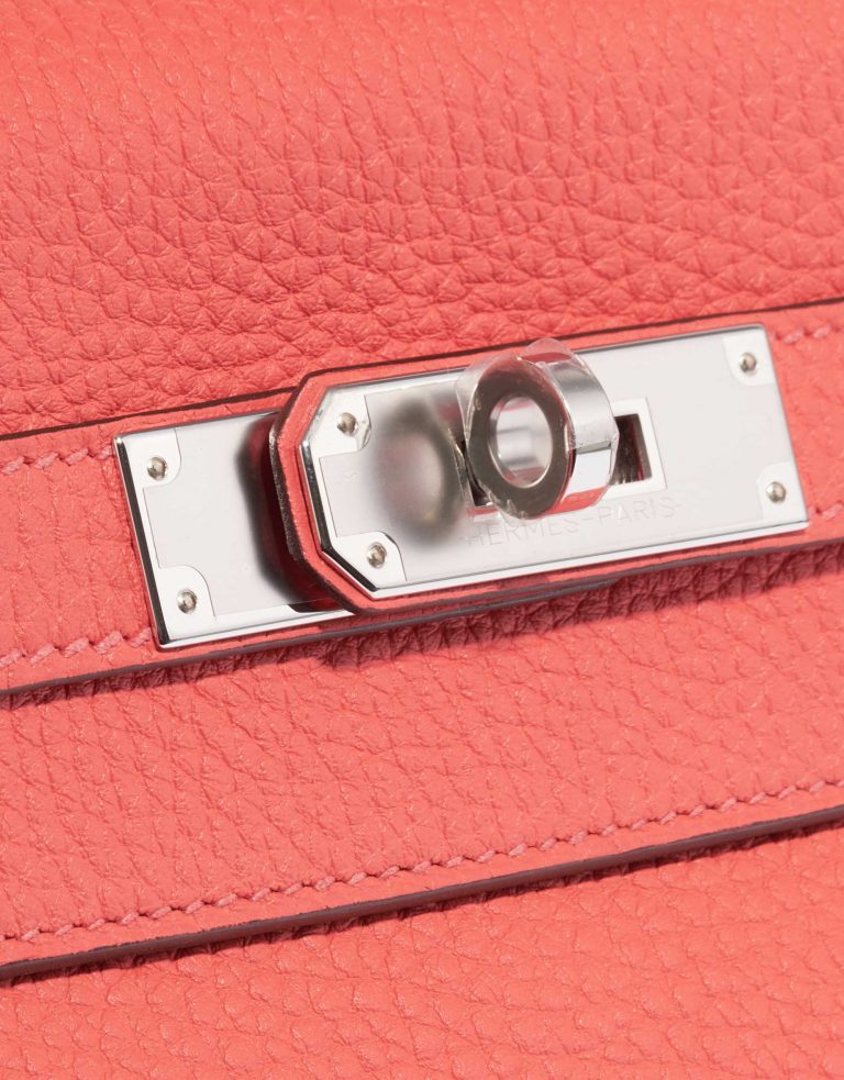 TÚI Hermès Kelly 28 Clemence Rose Texas Silver Buckle khóa trắng