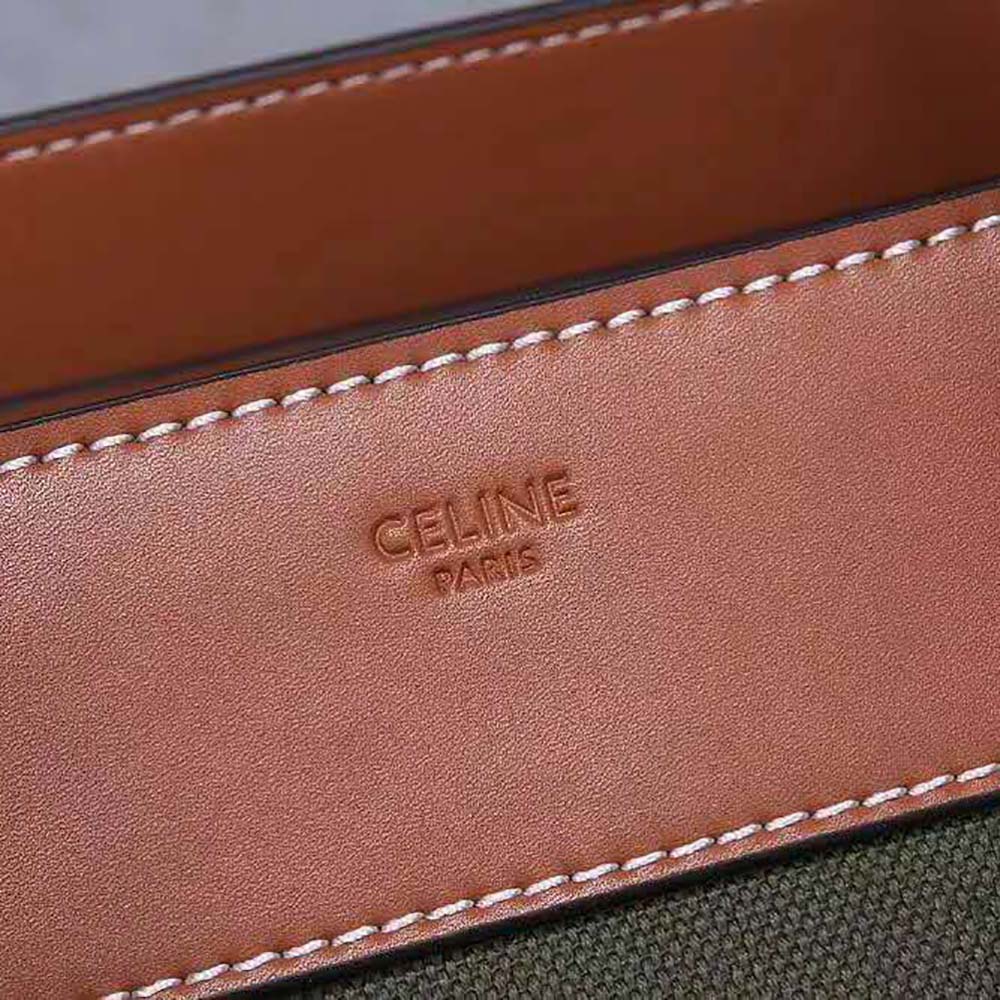 TÚI Celine Women Micro Luggage Handbag in Textile and Calfskin-Green