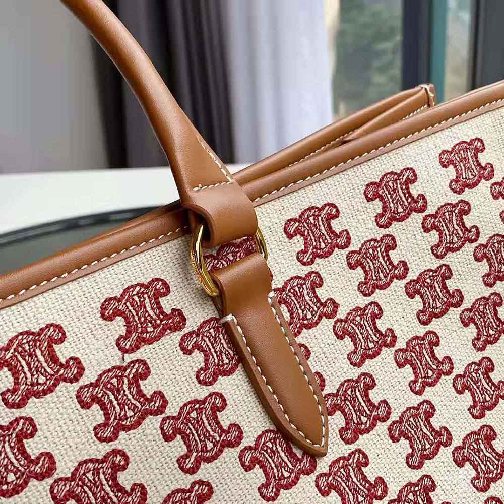 TÚI Celine Women Horizontal Cabas in Textile with Triomphe Embroidery