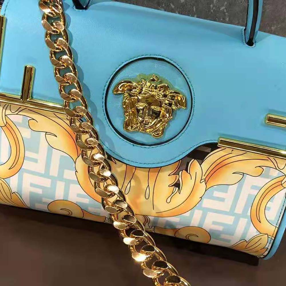 TÚI Fendi Women Fendace La Medusa Medium Handbag-Blue