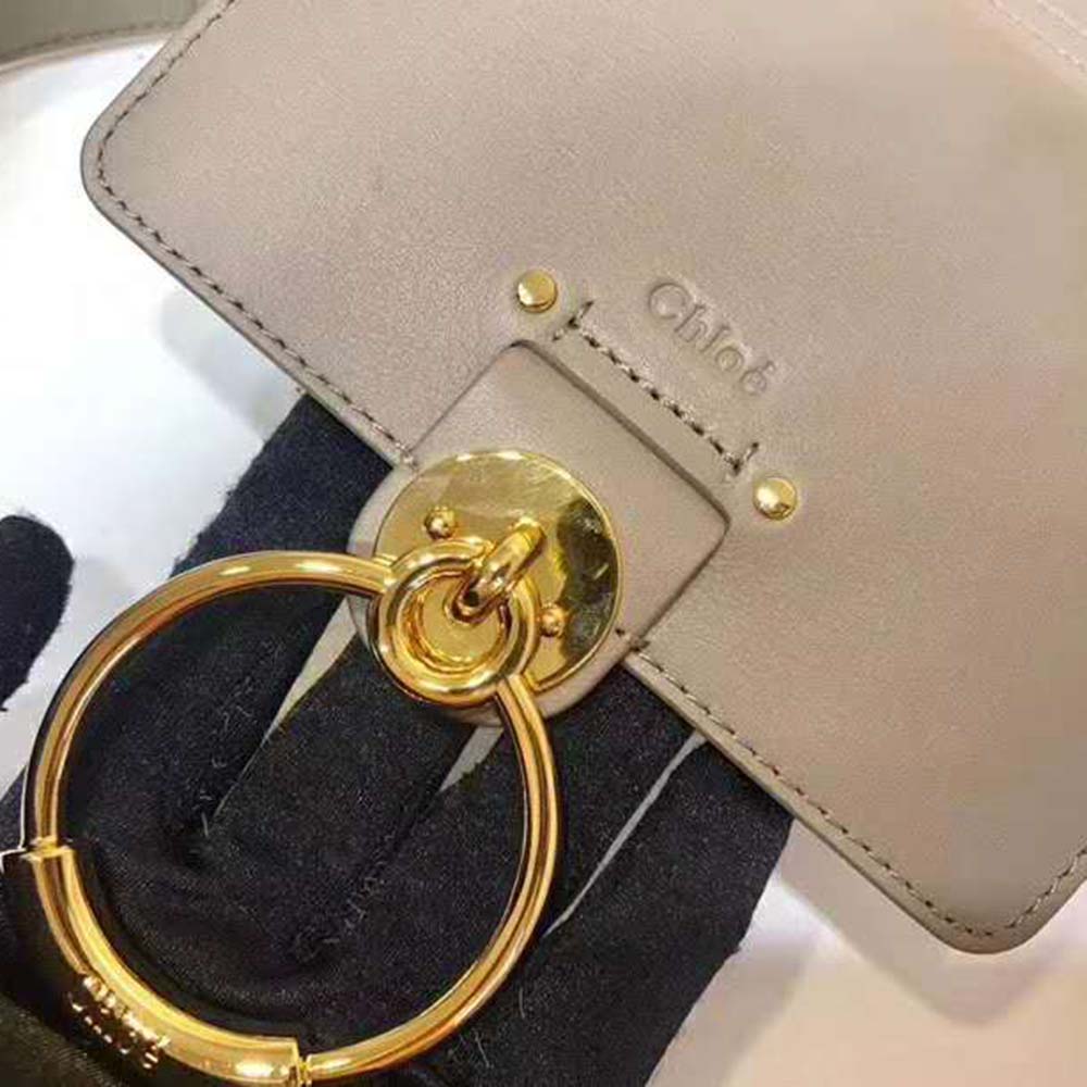 TÚI Chloe Tess Bag in Shiny & Suede Calfskin-Brown