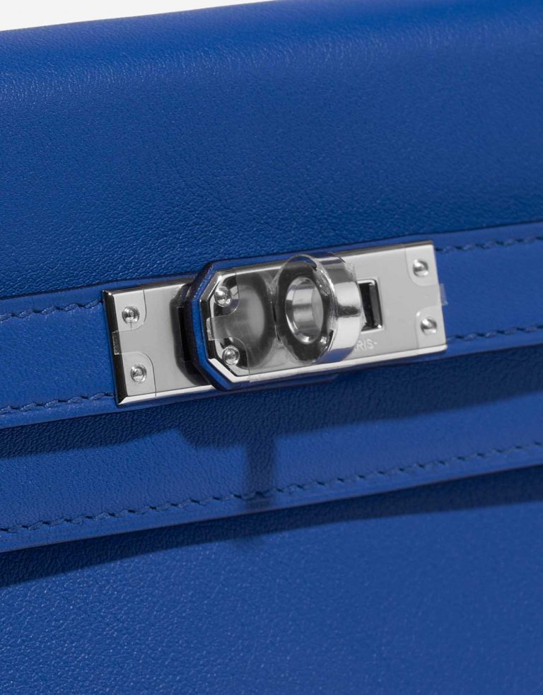 TÚI Hermès Kelly 25 Swift Blue France Silver Buckle khóa trắng