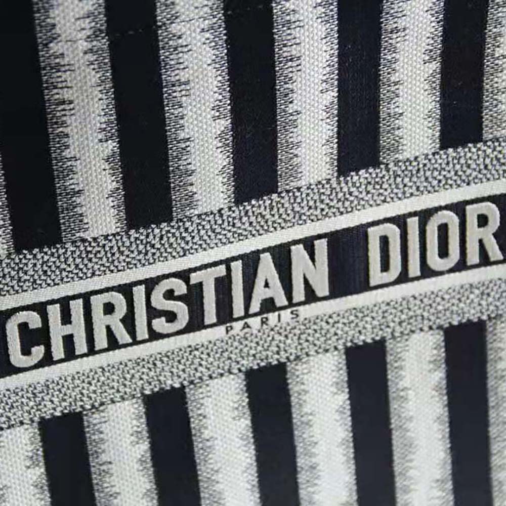TÚI Dior Women Dior Book Tote Blue D-Stripes Embroidery