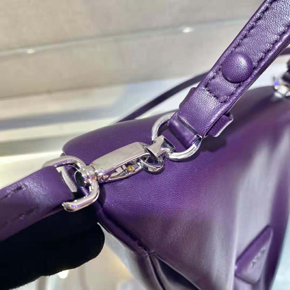 TÚI PRADA Padded Nappa Leather Handbag-Purple