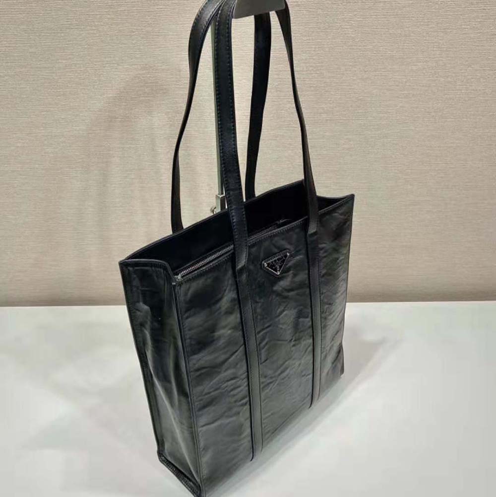 TÚI Prada Antique Nappa Leather Tote-Black