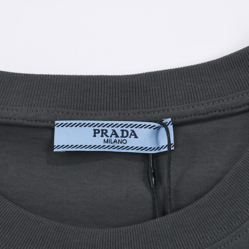 ÁO PRADA print cotton jersey T-shirt
