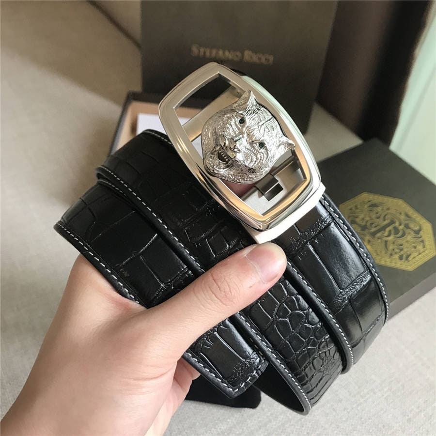 DÂY LƯNG STEFANO RICCI CROCODILE LEATHER DA CÁ SẤU Belt Khóa vàng