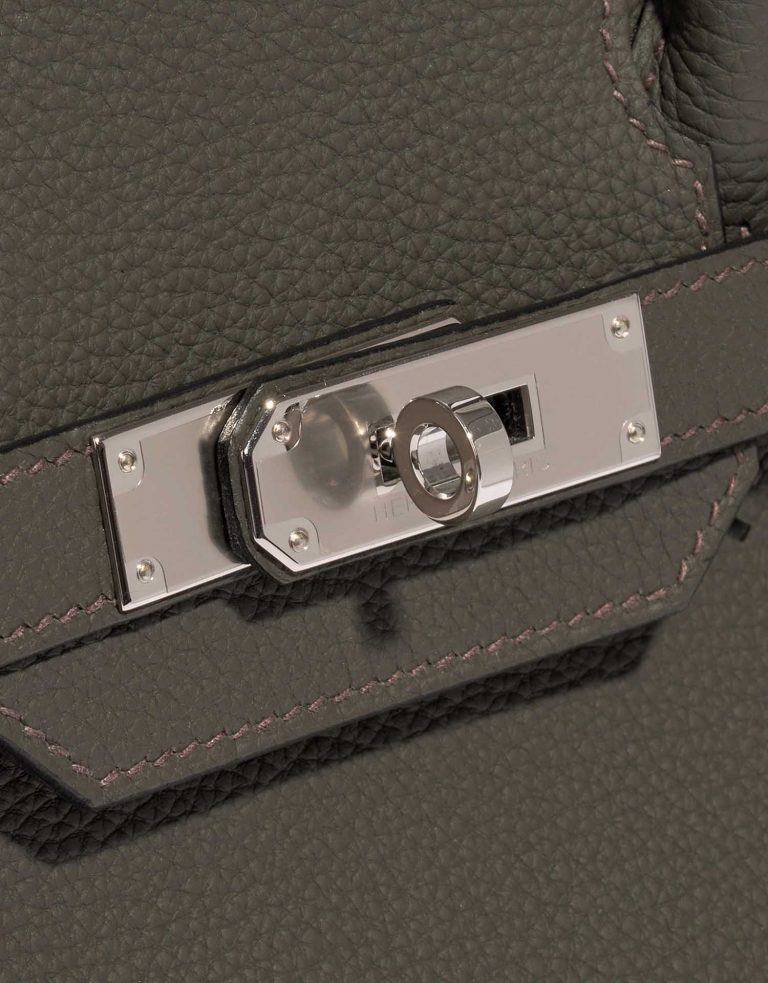 TÚI Hermès Birkin 30 Togo Vert de Gris Silver Buckle khóa trắng
