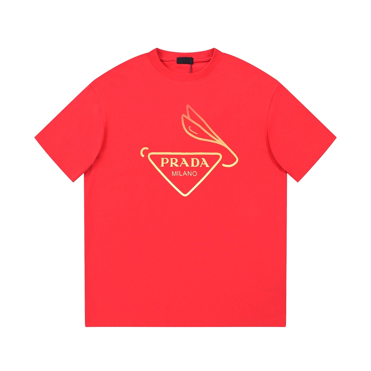 ÁO PRADA MILANO print cotton jersey T-shirt