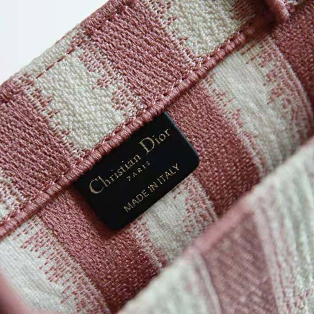 TÚI Dior Women Dior Book Tote Pink D-Stripes Embroidery