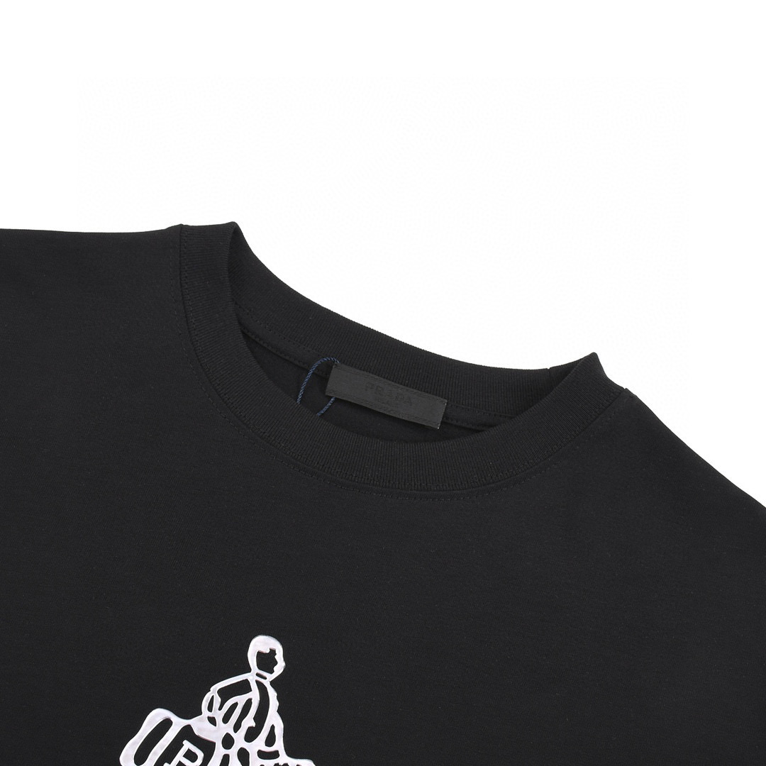 ÁO PRADA print cotton jersey T-shirt