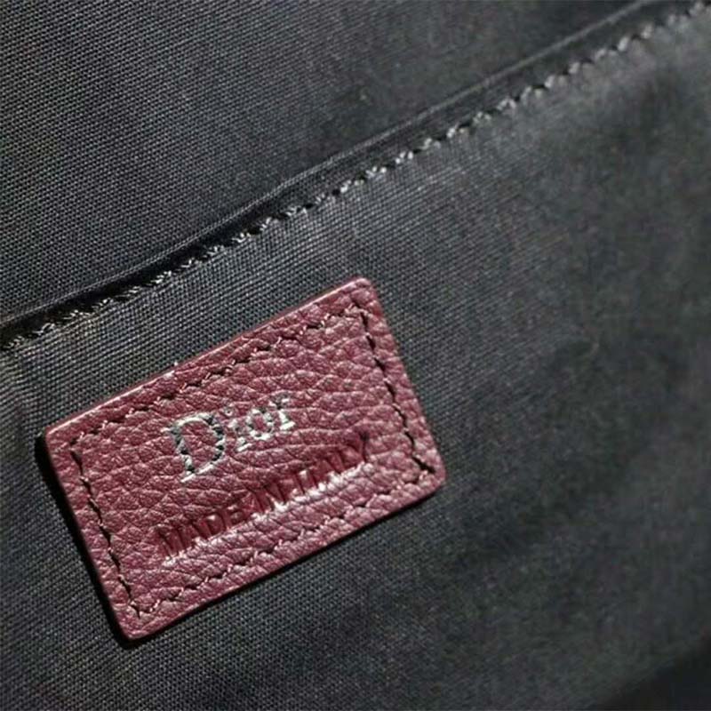 BALO Dior Rider Rucksack in Burgundy Grained Calfskin-Maroon