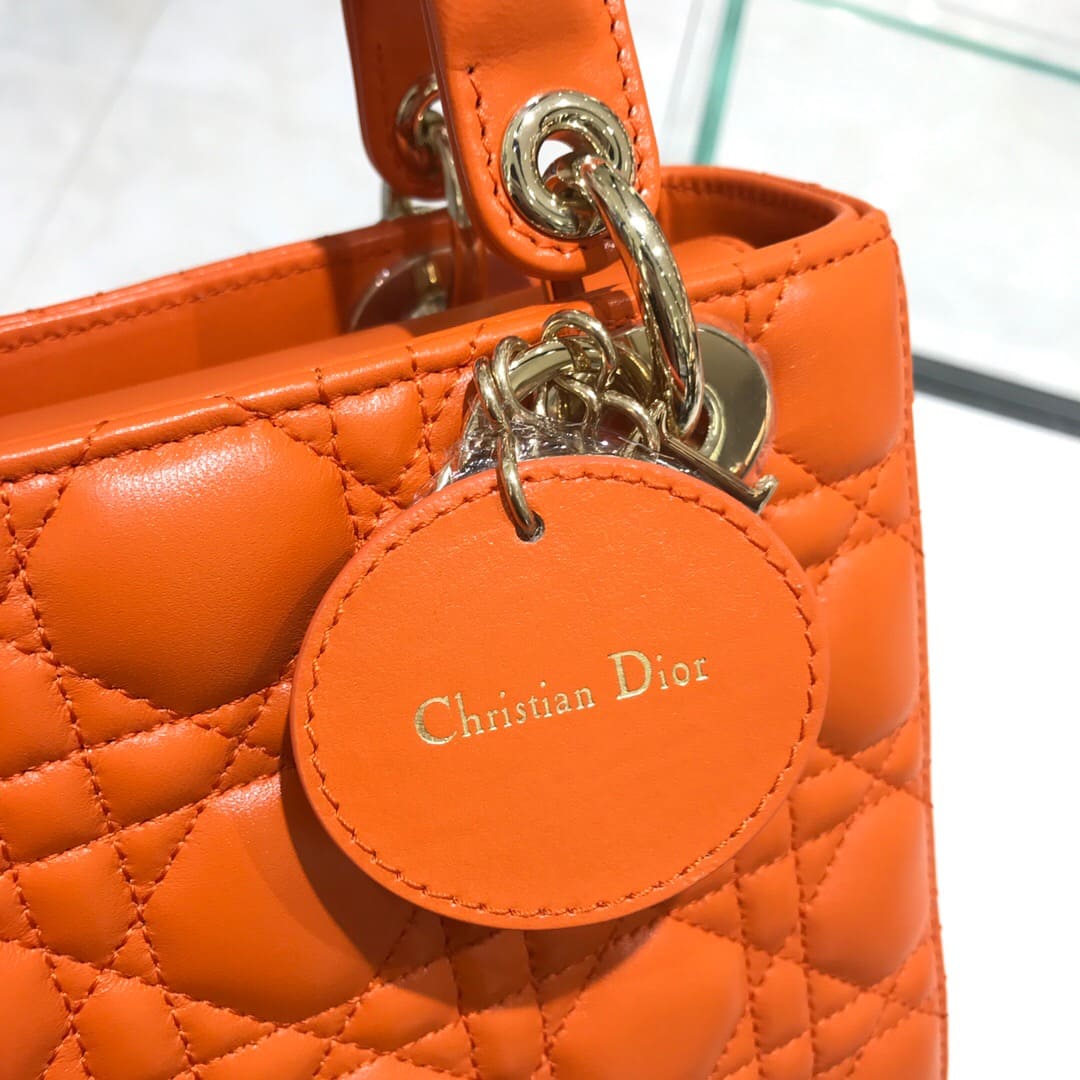TÚI CHRISTIAN DIOR Lady Dior Bag Orange Cannage Lambskin Top Quality