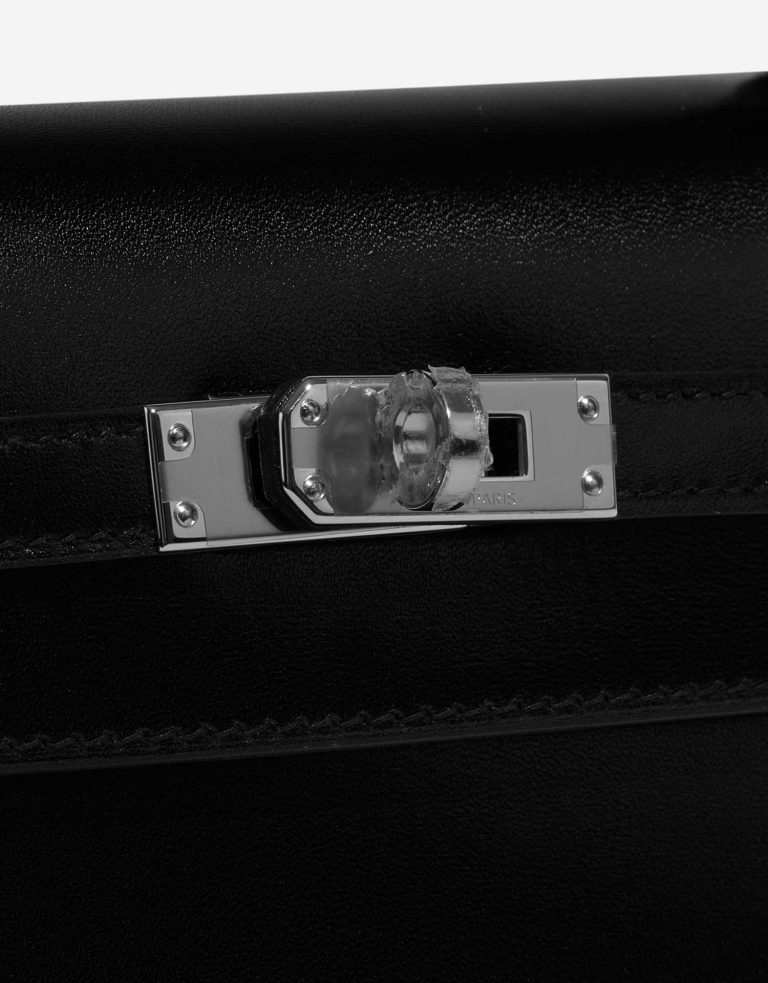 TÚI Hermès Kelly 25 Box Black Silver Buckle khóa trắng