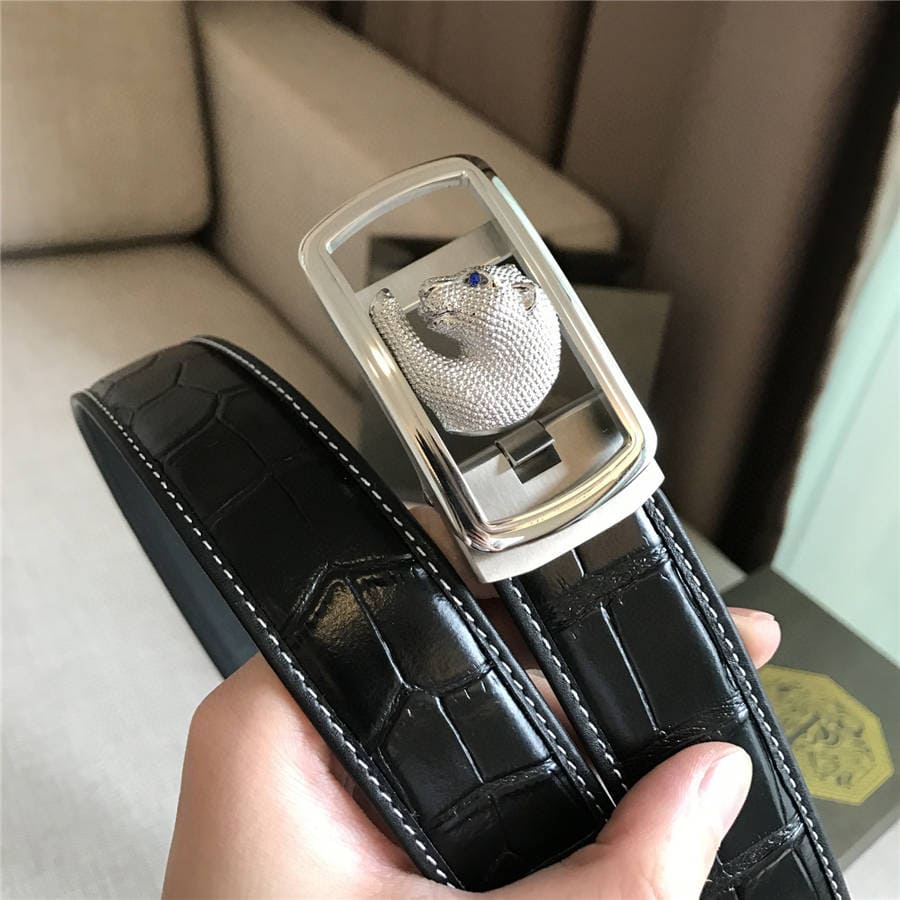 DÂY LƯNG STEFANO RICCI CROCODILE LEATHER DA CÁ SẤU Belt Khóa bạc