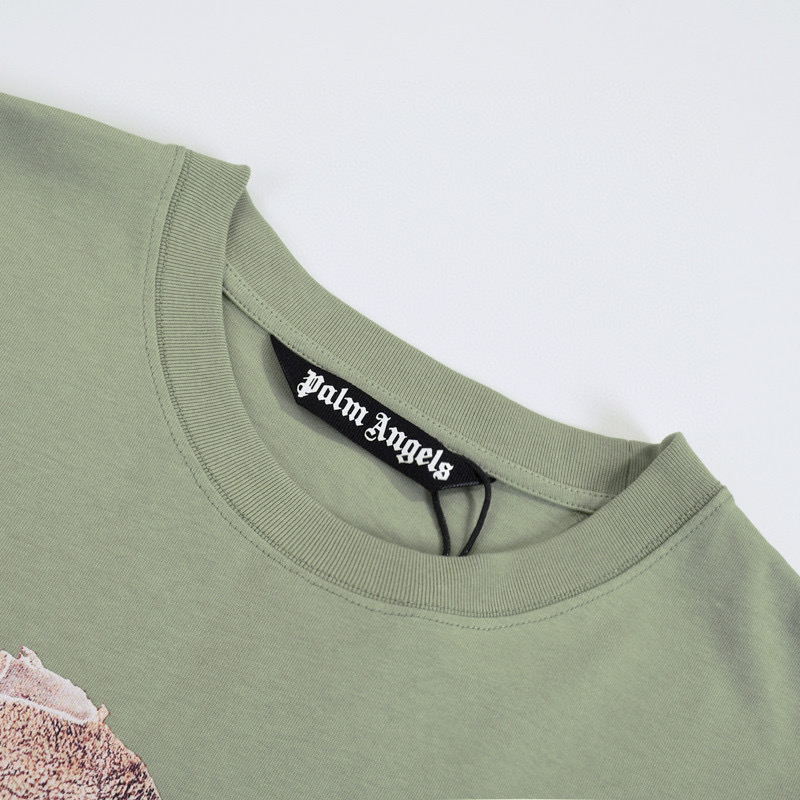 ÁO PALM ANGELS TEDDY LOGO T SHIRT GREEN