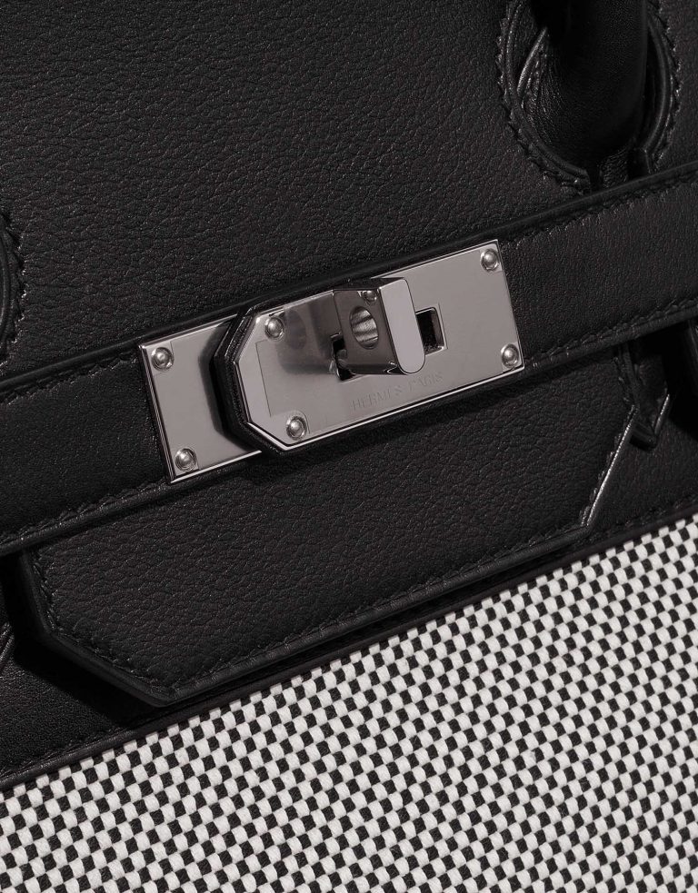 TÚI Hermès Haut à Courroies 40 Toile Criss Veau Evergrain Black