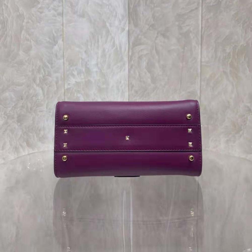 TÚI Valentino Women Small Vsling Calfskin Handbag with Jewel Handle-Purple