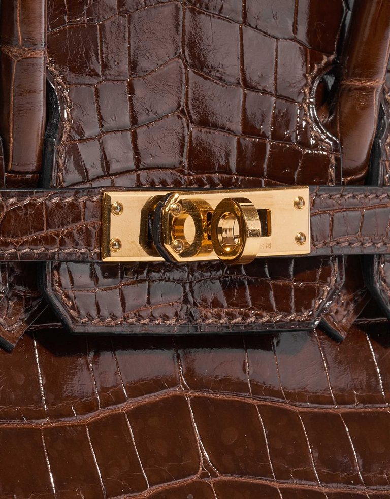 TÚI Hermès Birkin 25 Niloticus Crocodile Miel Gold Buckle khóa vàng