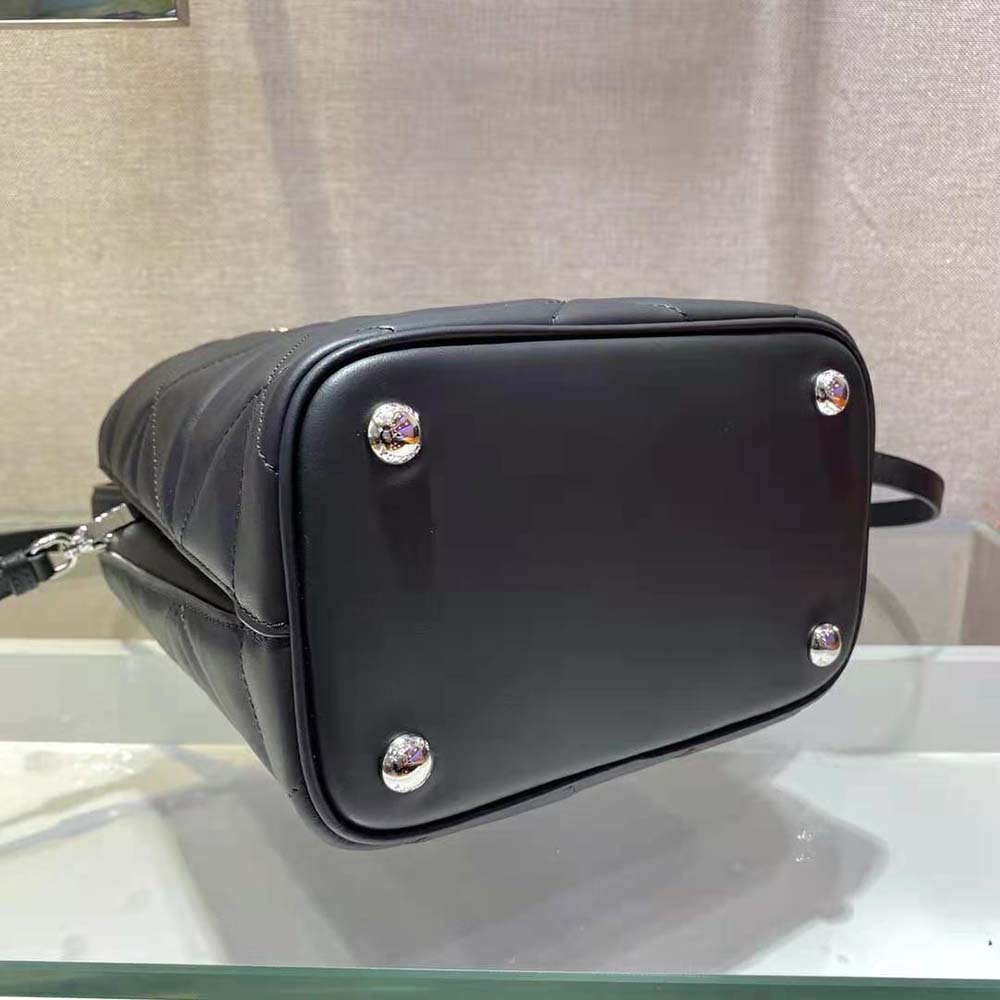 TÚI Prada Bucket Design Spectrum Leather Bag-Black