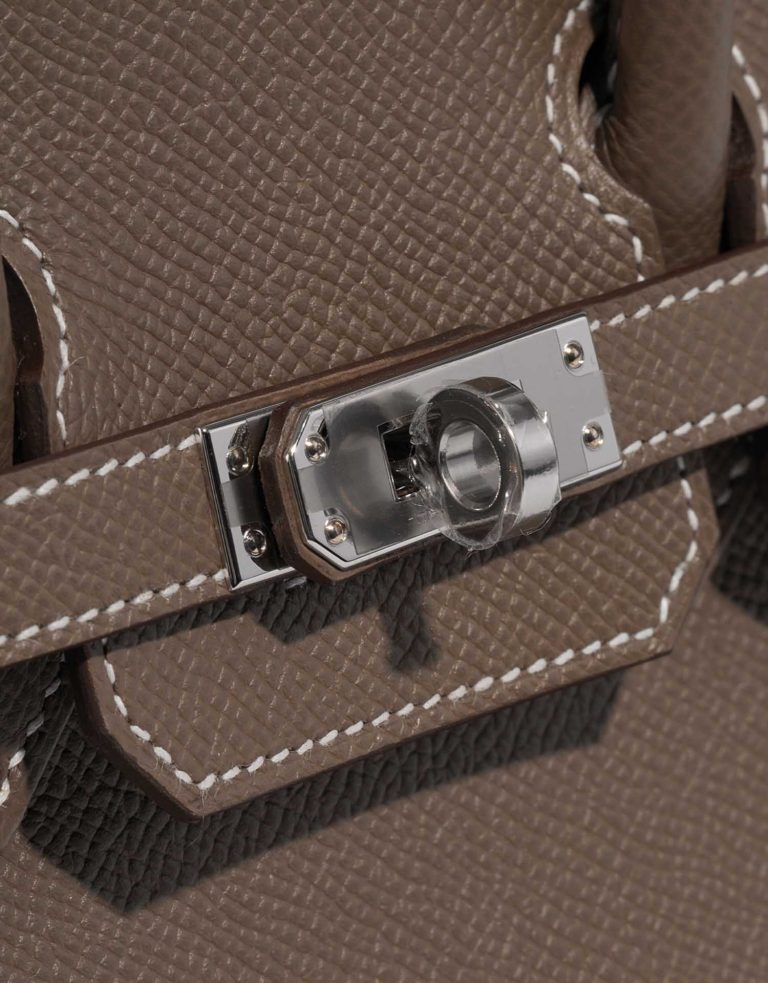 TÚI Hermès Birkin 25 Epsom Etoupe Gold Buckle khóa trắng
