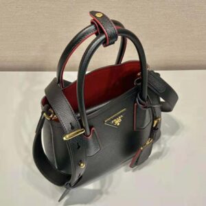 TÚI Prada Women Double Saffiano Leather Mini Bag-Black