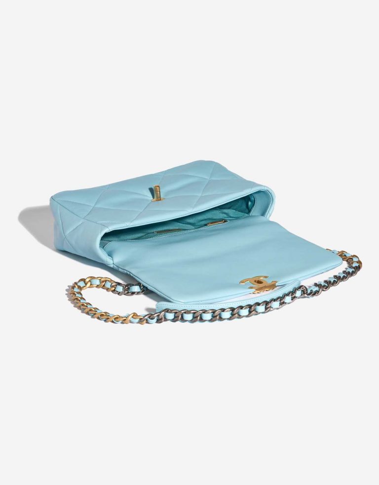 TÚI Chanel 19 Large Flap Bag Lamb Tiffany Blue da cừu
