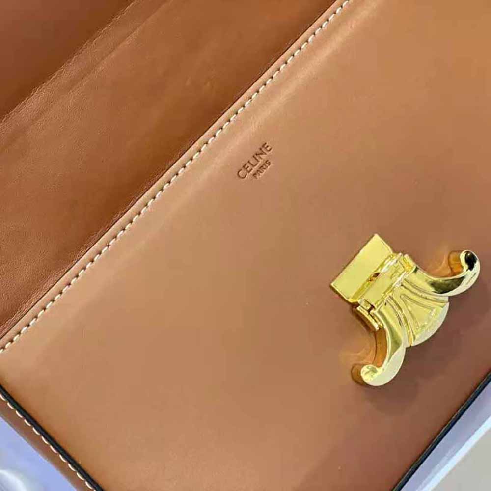 TÚI Celine Women Box Triomphe in Natural Calfskin-Tan