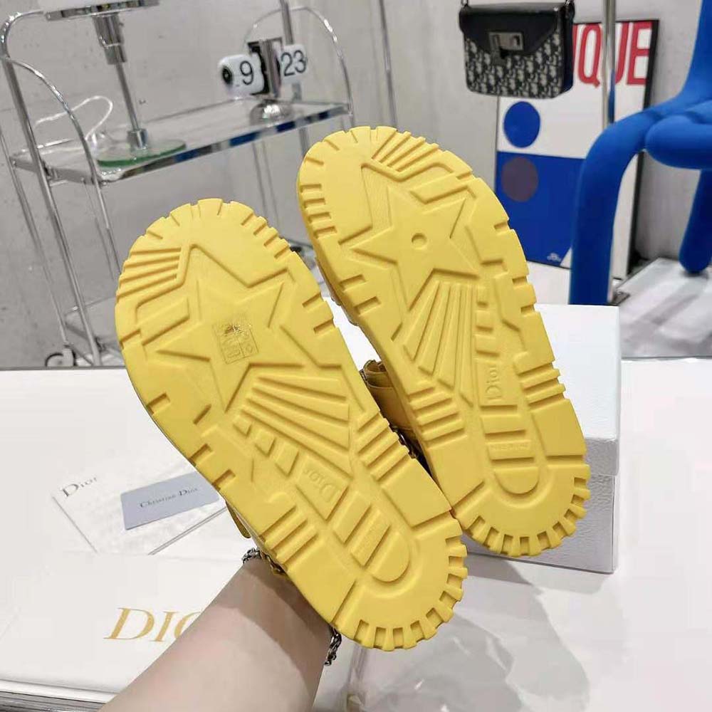 DÉP SANDAL DIOR Dioract Sandal Mustard Yellow Lambskin