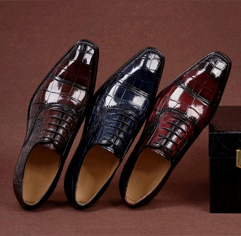 Giày công sở Oxford Cap-Toe Da Cá Sấu Alligator