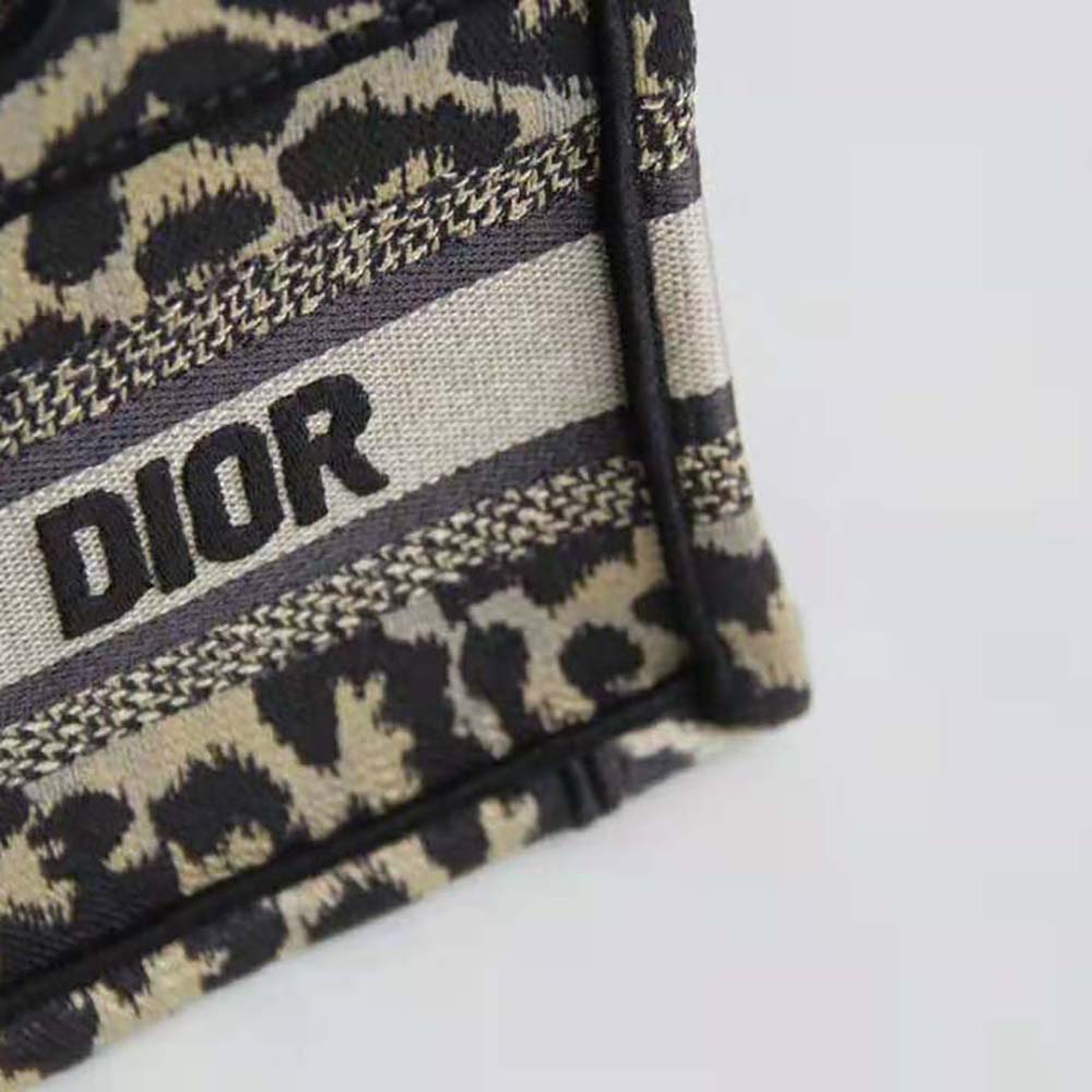 TÚI Dior Women Mini Dior Book Tote Beige Multicolor Mizza Embroidery