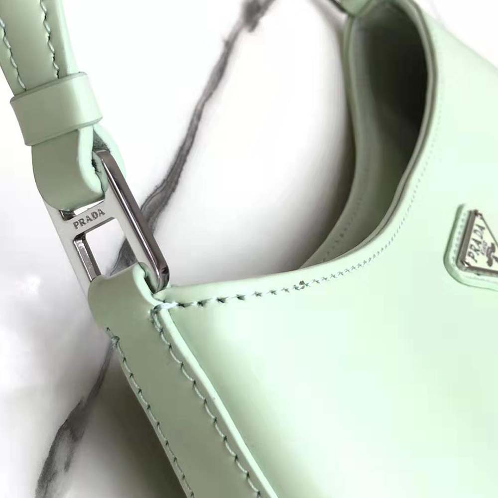 TÚI Prada Cleo Brushed Leather Shoulder Bag-Lime