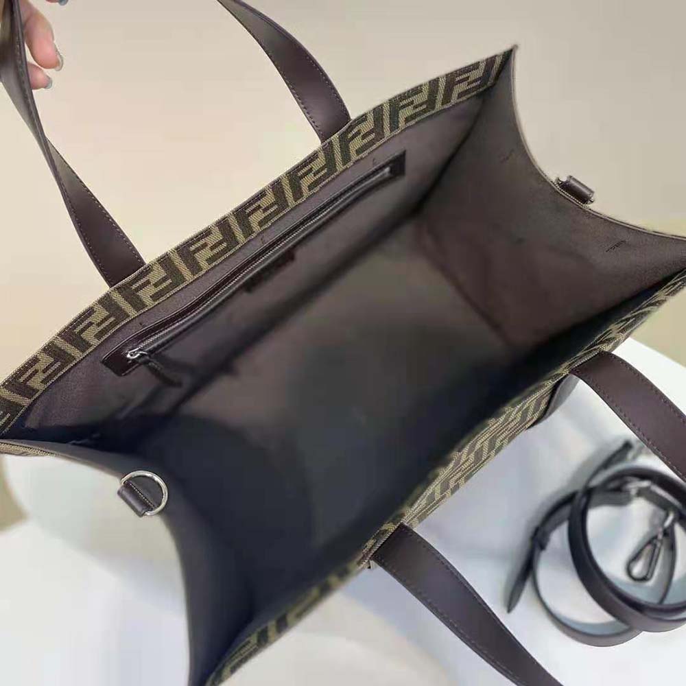 TÚI Fendi Shopper FF Jacquard Fabric Bag