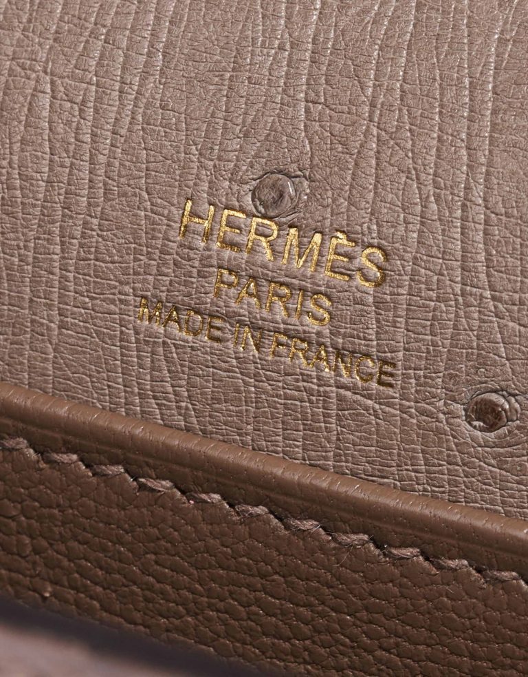 TÚI Hermès Roulis 18 Ostrich Gris Asphalte da đà điểu