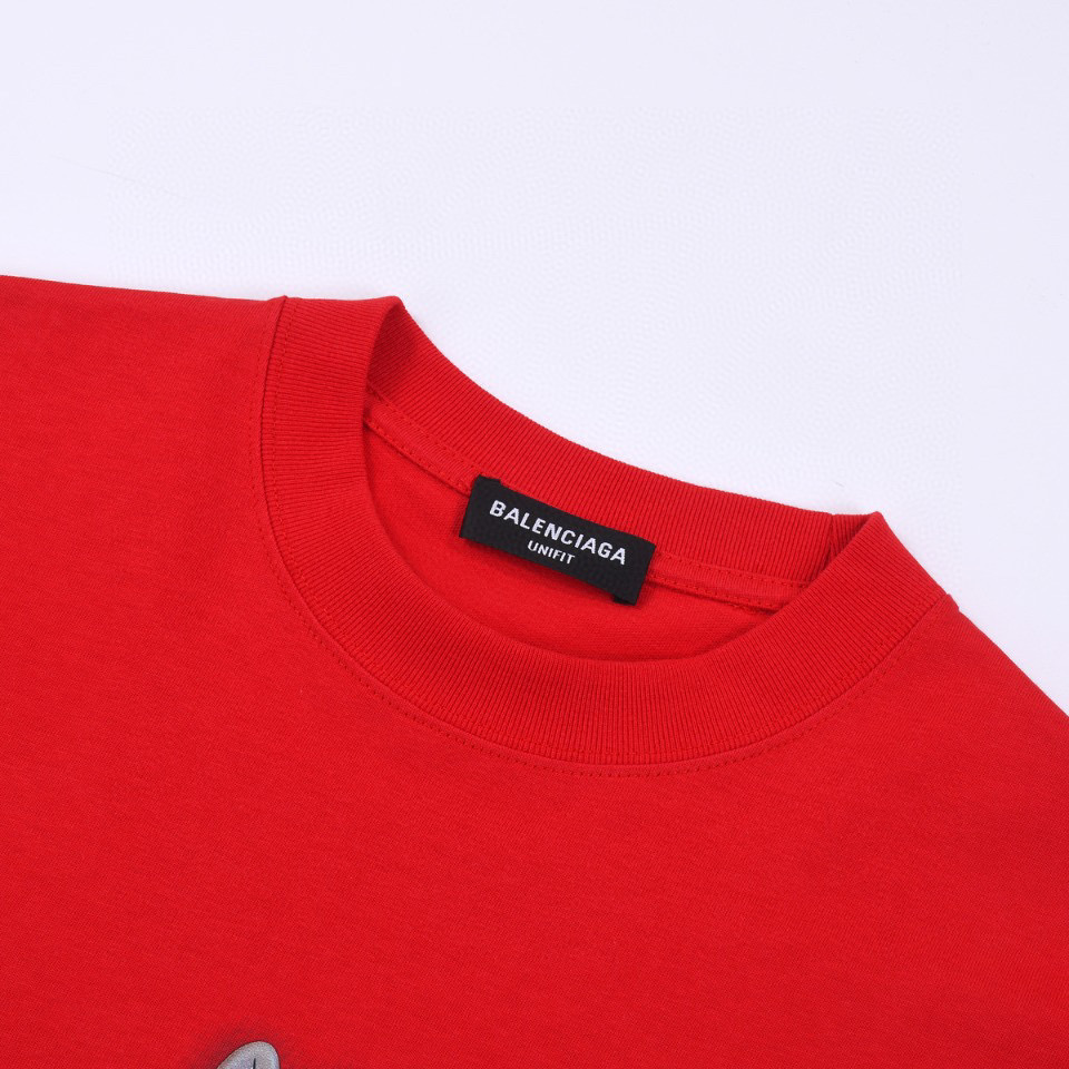 ÁO BALENCIAGA RABBIT print cotton jersey T-shirt