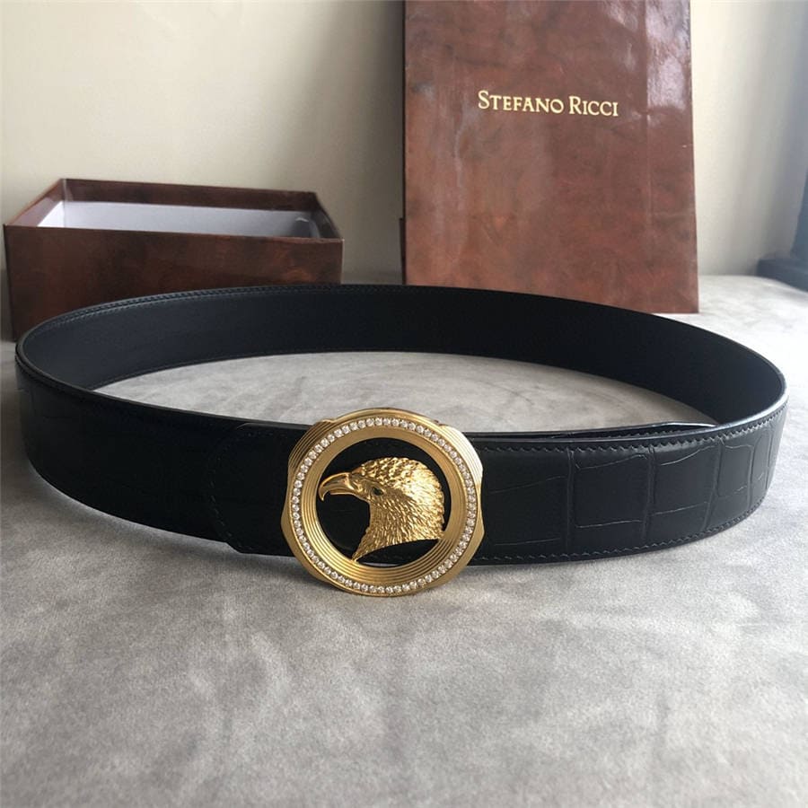 DÂY LƯNG STEFANO RICCI CROCODILE LEATHER DA CÁ SẤU Belt Khóa bạc
