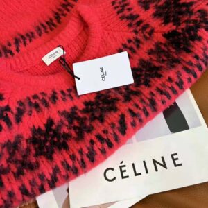 ÁO Celine Women Boxy Sweater in Brushed Wool
