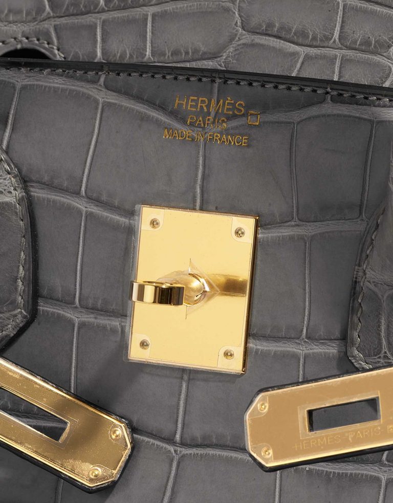 TÚI Hermès Birkin 35 Matte Alligator Graphite Gold Buckle khóa vàng
