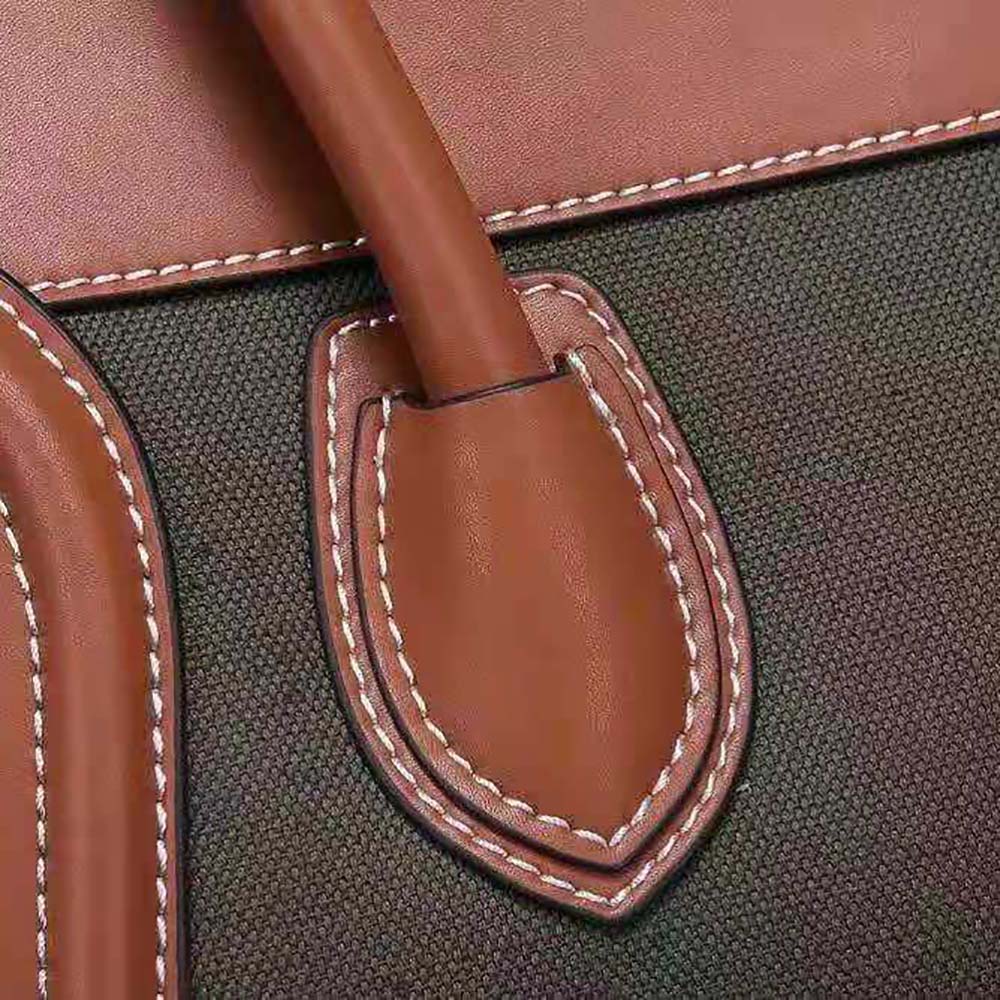 TÚI Celine Micro Luggage Handbag in Textile and Calfskin-Green