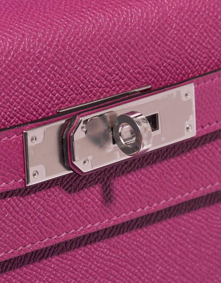 TÚI Hermès Kelly 28 Epsom Pourpre Silver Buckle khóa trắng