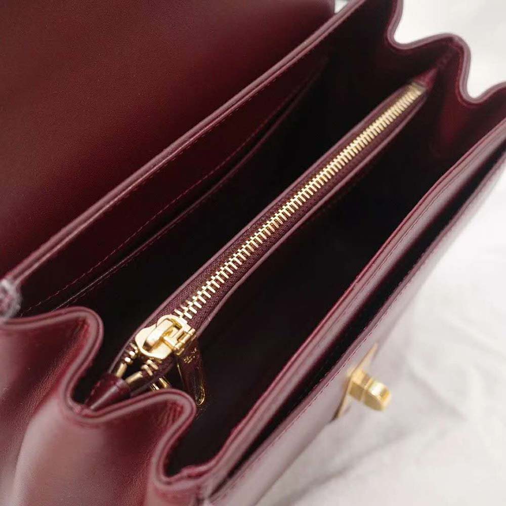 TÚI Celine Women Small 16 Bag in Satinated Calfskin-Maroon