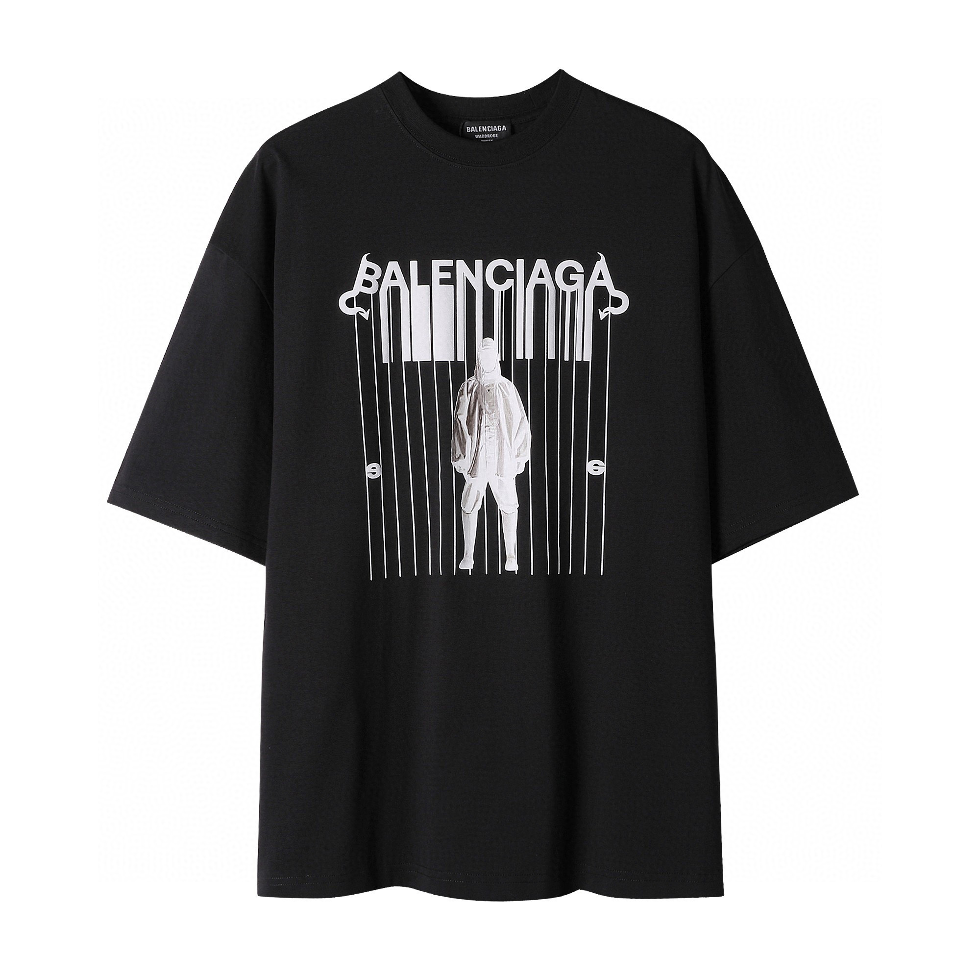 ÁO BALENCIAGA print cotton jersey T-shirt