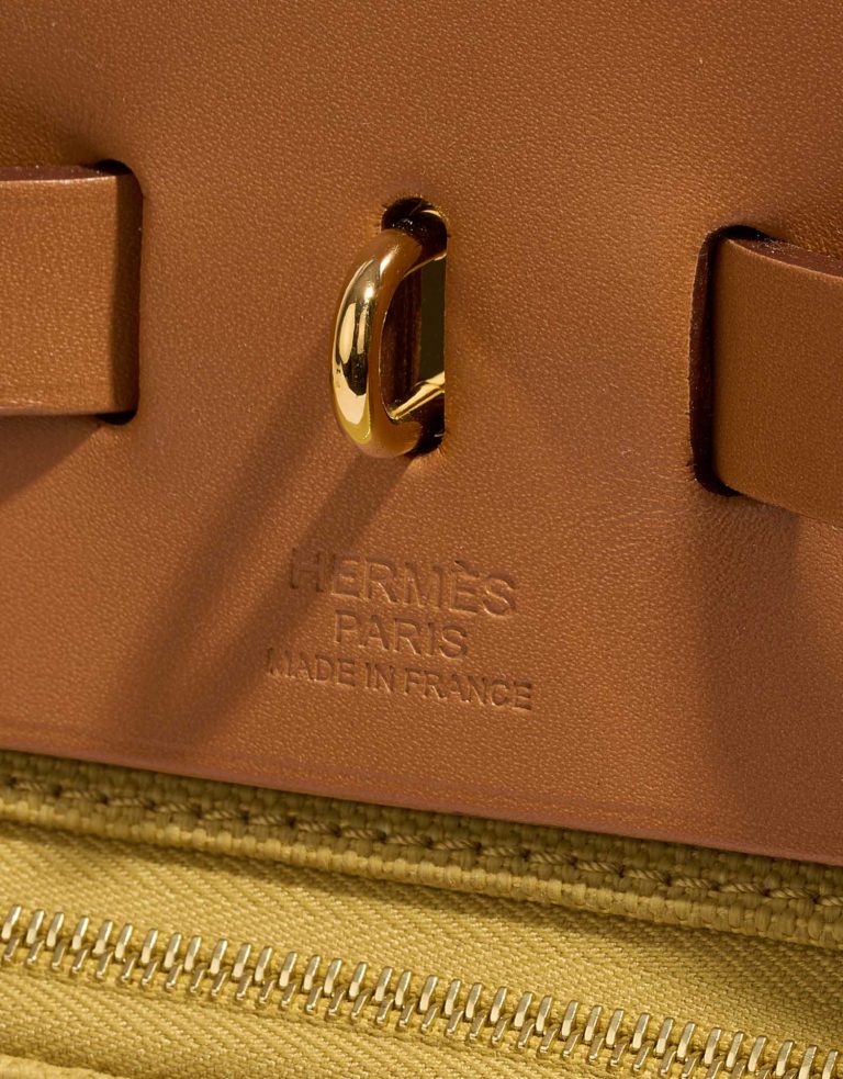 TÚI Hermès Herbag 39 Vache Hunter Toile Ginger Naturel