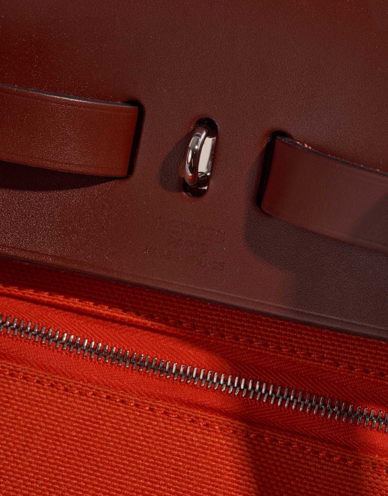 TÚI Hermès Herbag Backpack Toile Vache Hunter Orange Mécano Rouge H