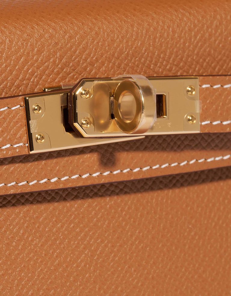 TÚI Hermès Kelly Mini Epsom Gold Gold Buckle khóa trắng