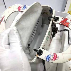 TÚI Dior Women Mini Lady Dior Bag Latte Multicolor Dior Pixel Zodiac Printed Calfskin