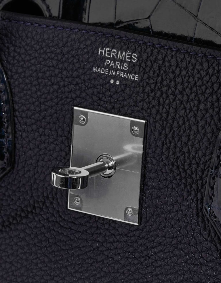 TÚI Hermès Birkin Touch 30 Togo Niloticus Crocodile Shiny Blue Nuit Blue Baltique