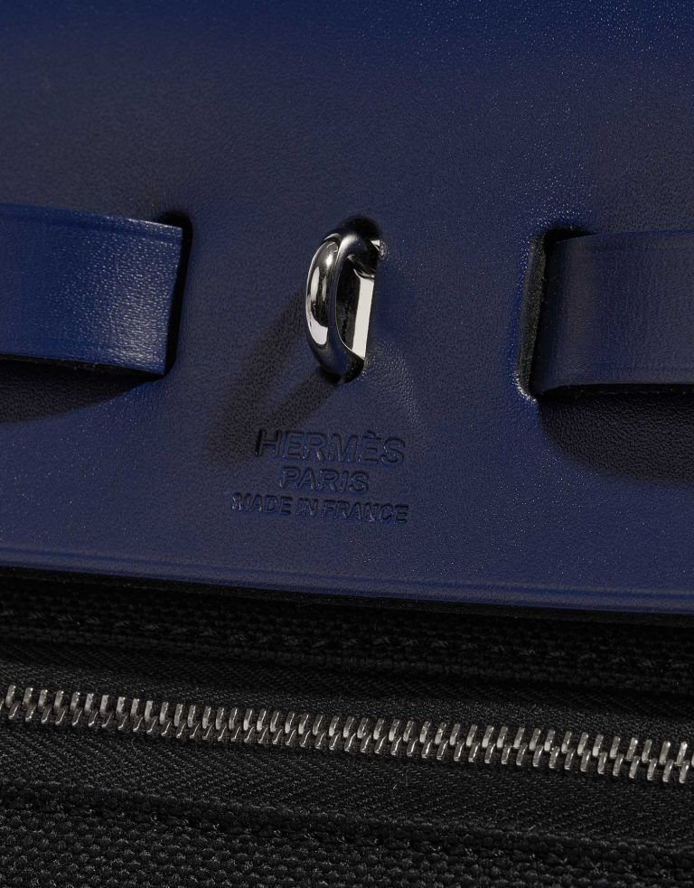 TÚI Hermès Herbag 31 Vache Hunter Toile Militaire Noir Bleu Saphir